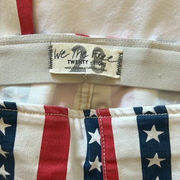 Free People Limited Edition Stars & Stripes Penny Pull on Flare Jean Pant - Picture 5 of 9